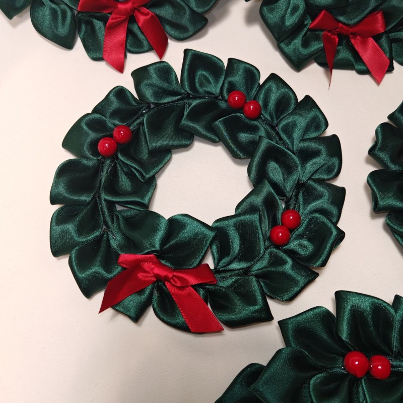 Bomboniera da 10cm di diametro con foglie e fiocchettino