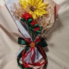Bouquet 3 rose e un girasole