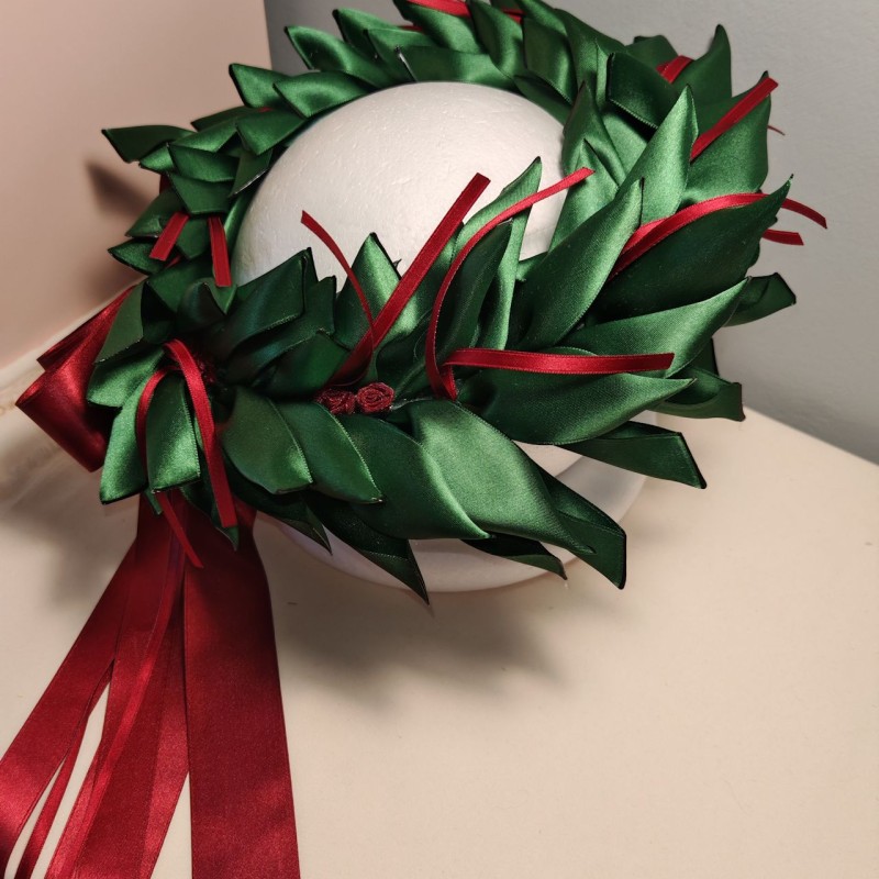 Corona dAlloro in tessuto Modello 1 con fili di raso