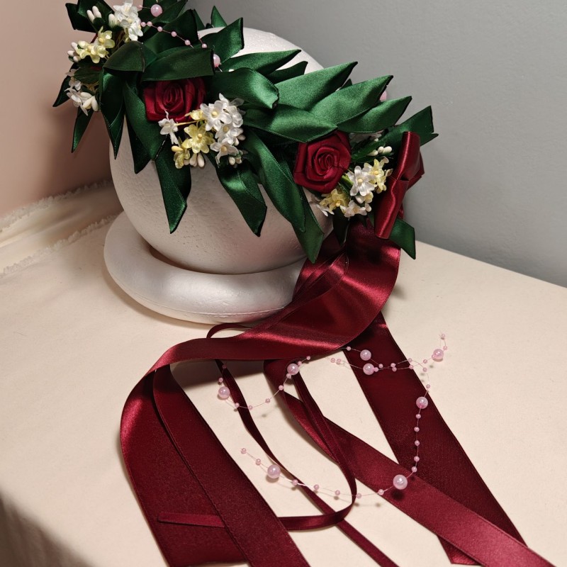 corona-alloro-m3-rose-3cm-fiocco-rosso