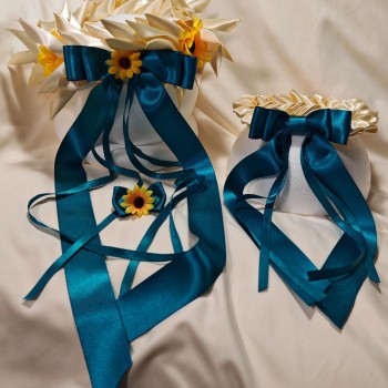 Set Completo di Corone d’alloro Avorio, Sole e Zaffiro